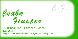 csaba finster business card